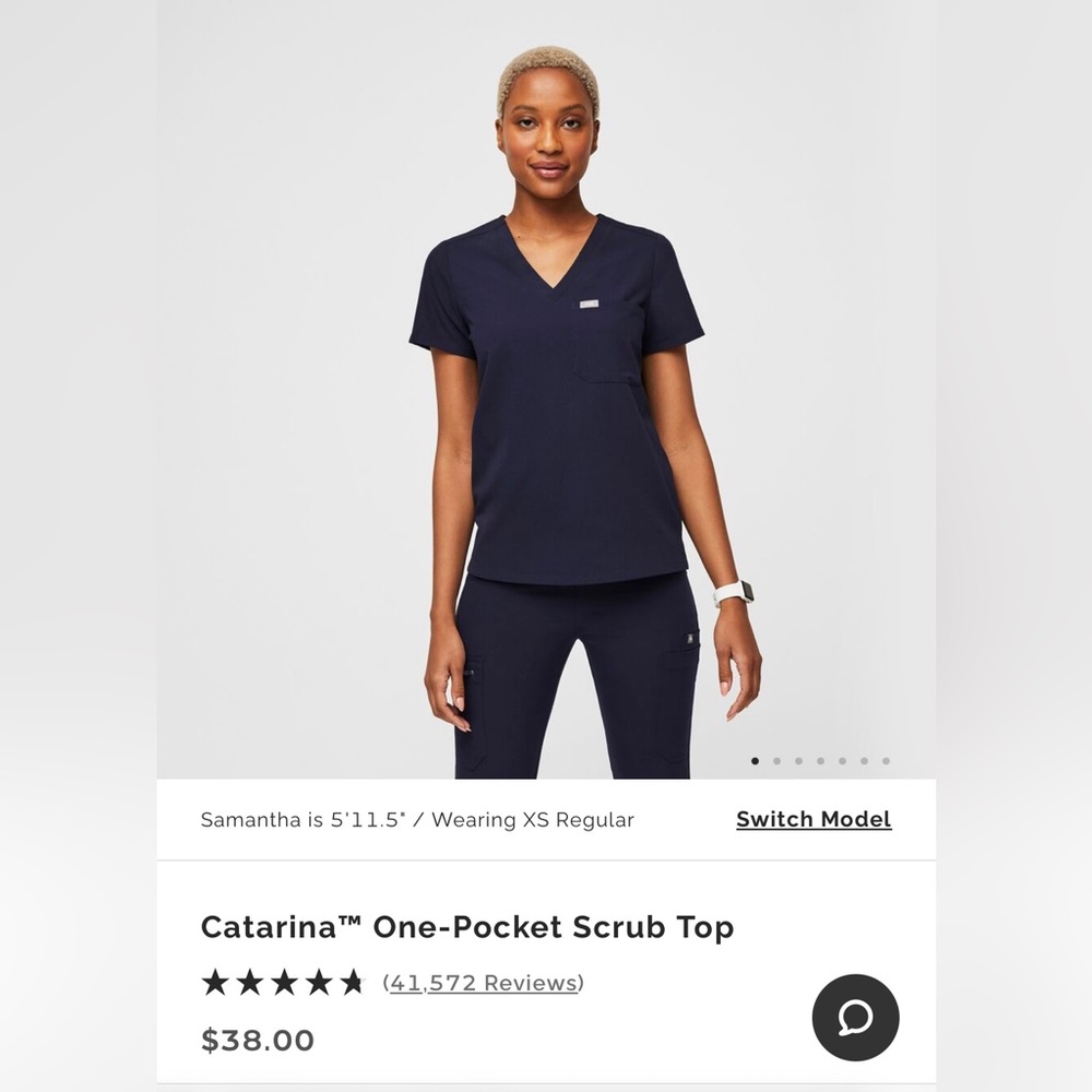 Figs Catarina one pocket scrub in navy